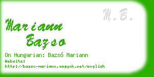 mariann bazso business card